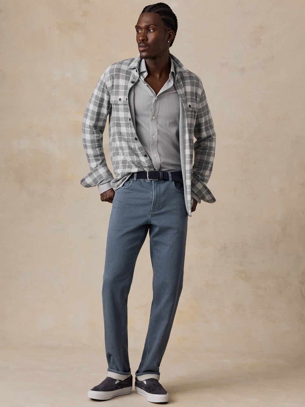 The Movement Shirt - Grey Pincheck