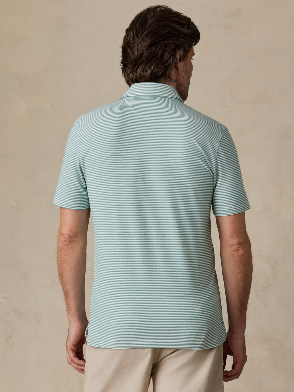 Short-Sleeve Movement Polo - Ivory Spring Stripe