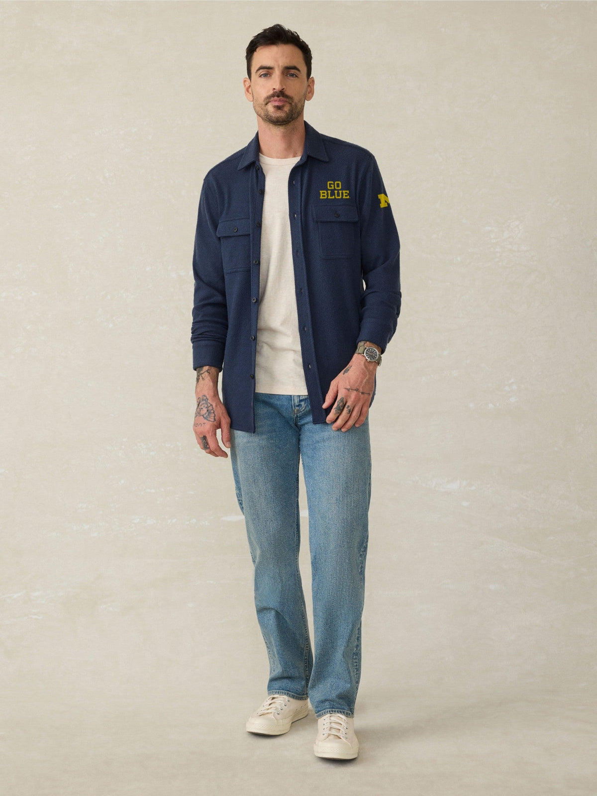 University of Michigan Legend Sweater Shirt - Brighton Navy Twill