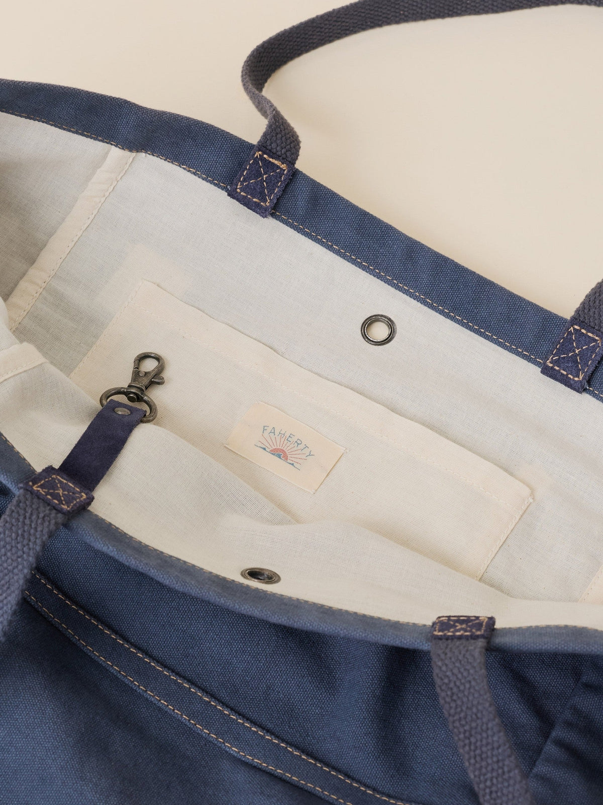 Mini Sunwashed Canvas Utility Tote - Denim