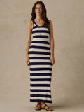 Sunwashed Organic Pocket Tank Dress - Baritone Blue Stripe