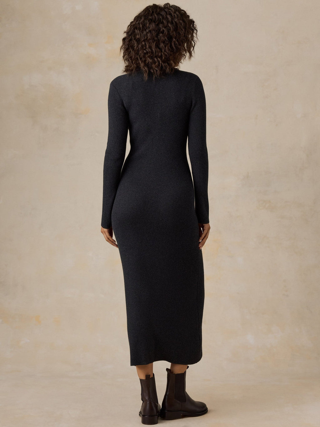 Throwback Sweater Dress - Charcoal