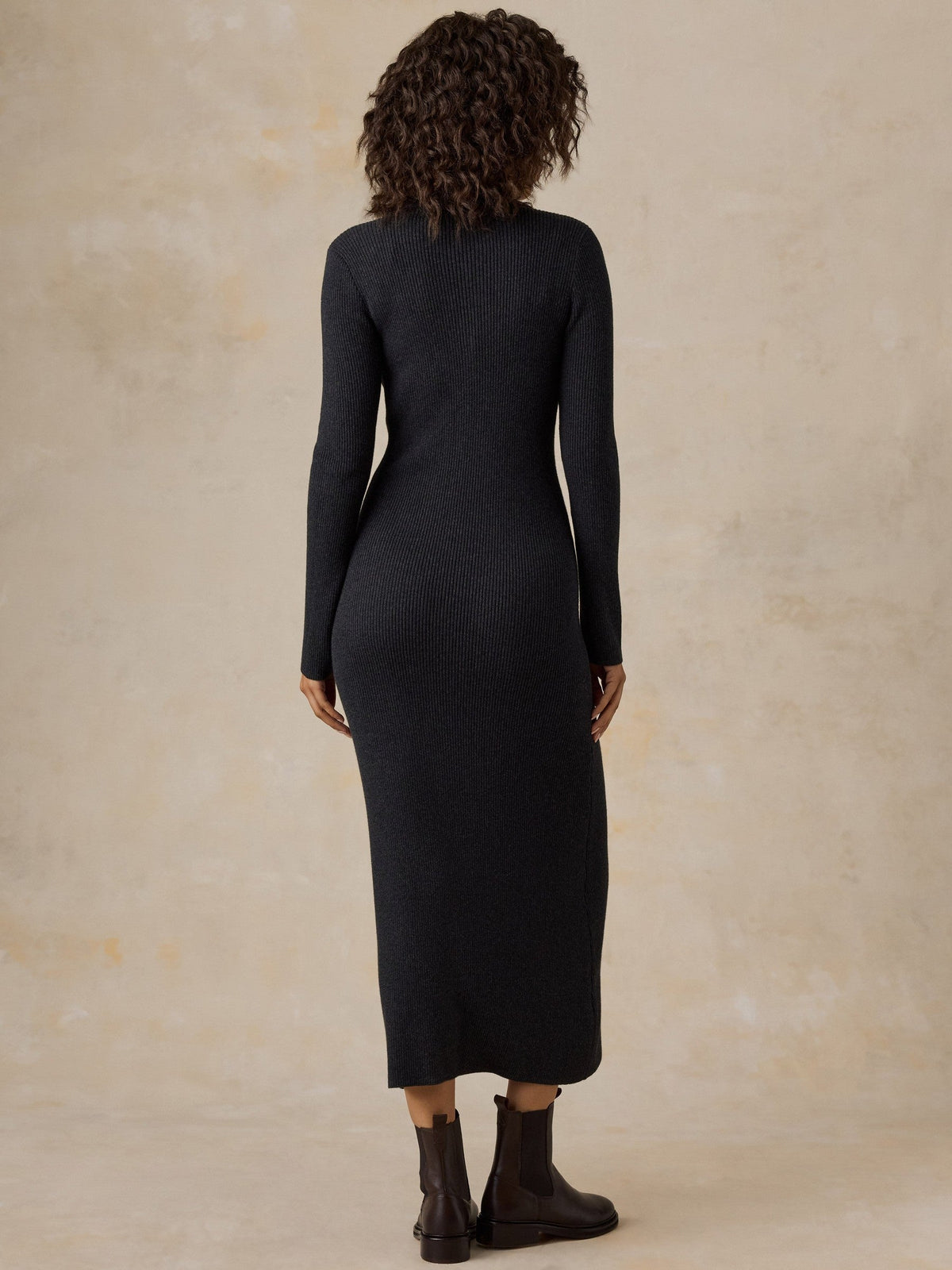 Throwback Sweater Dress - Charcoal