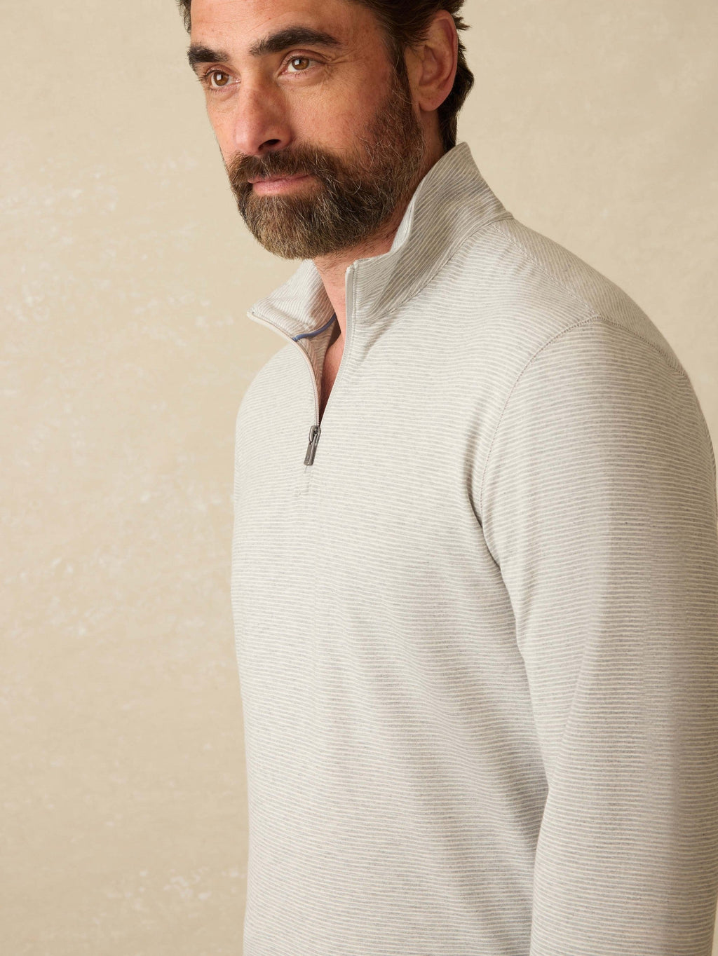 Movement Quarter Zip - Grey Cove Stripe