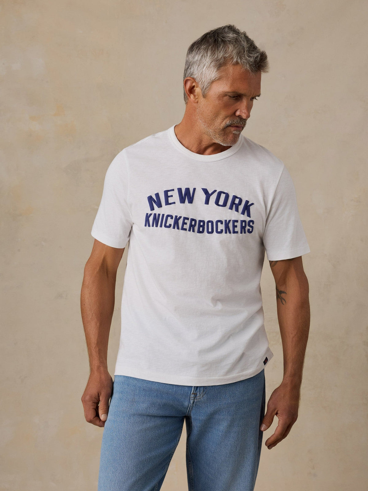 NY Knicks Sunwashed Regenerative Tee - White