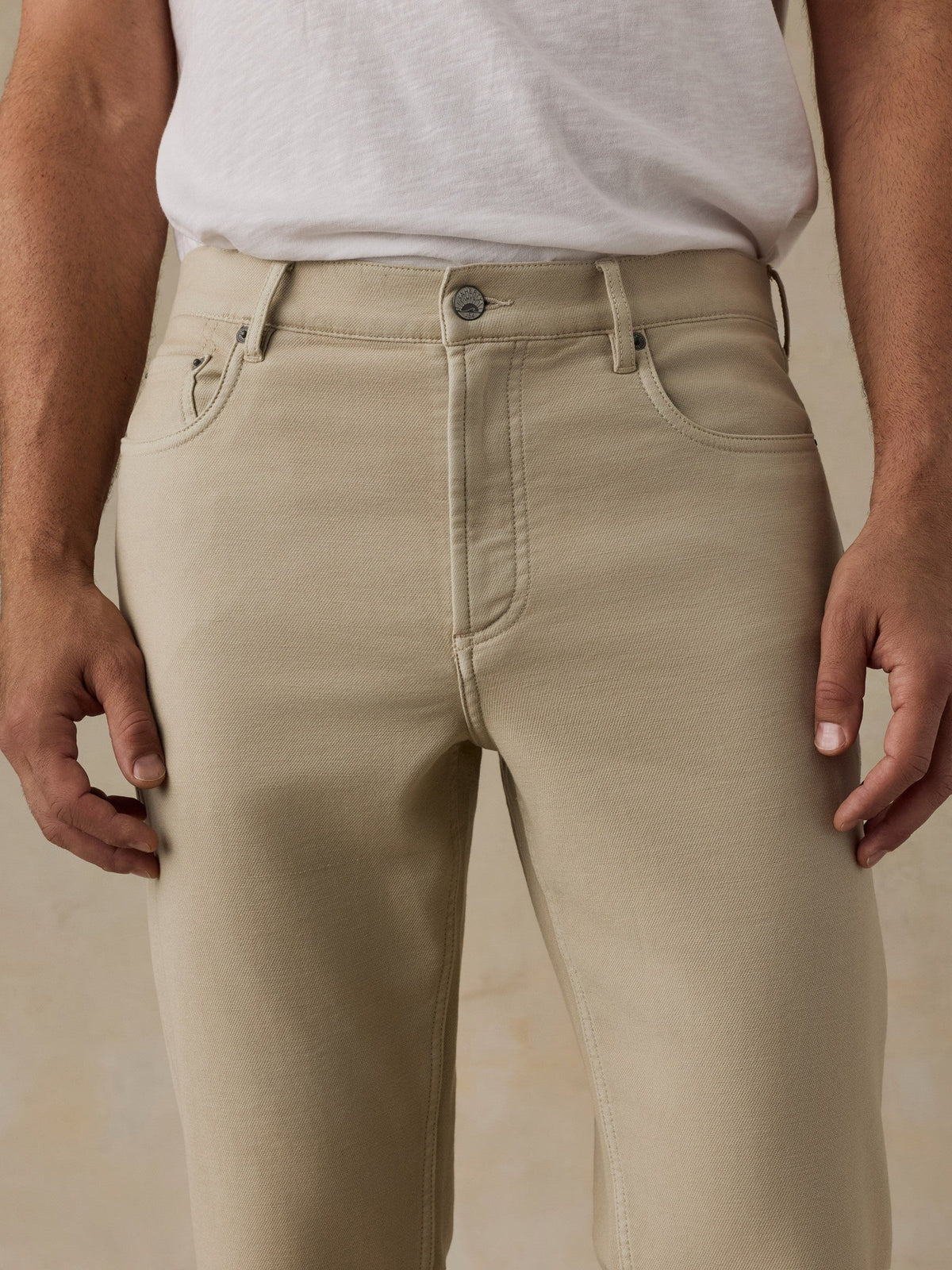 Stretch Terry 5-Pocket Pant - Stone