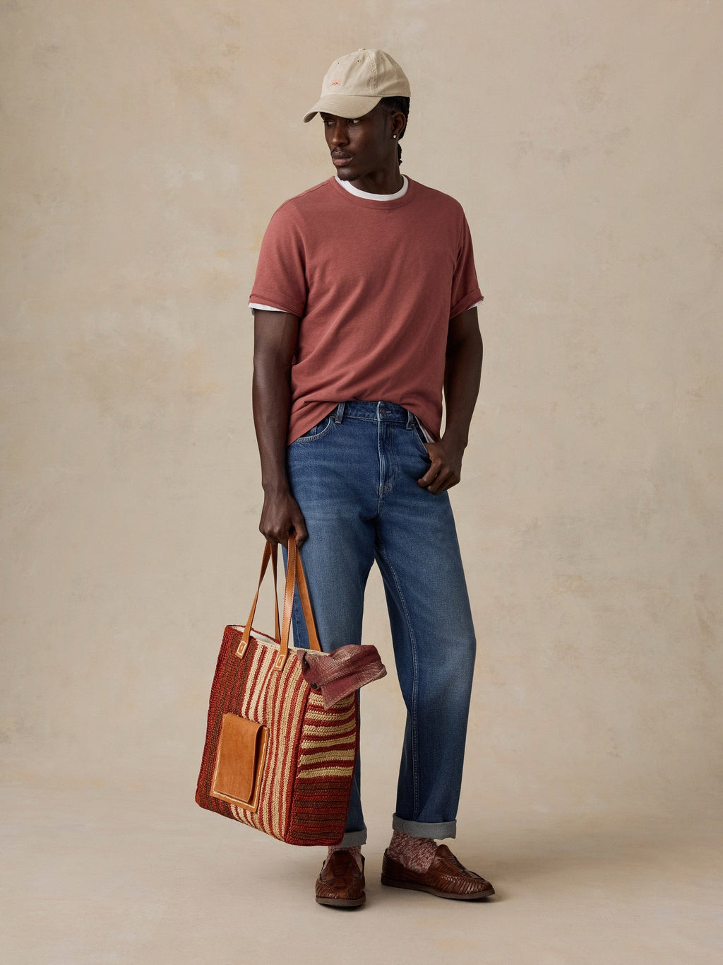 Sunwashed Regenerative Tee - Sunset Red