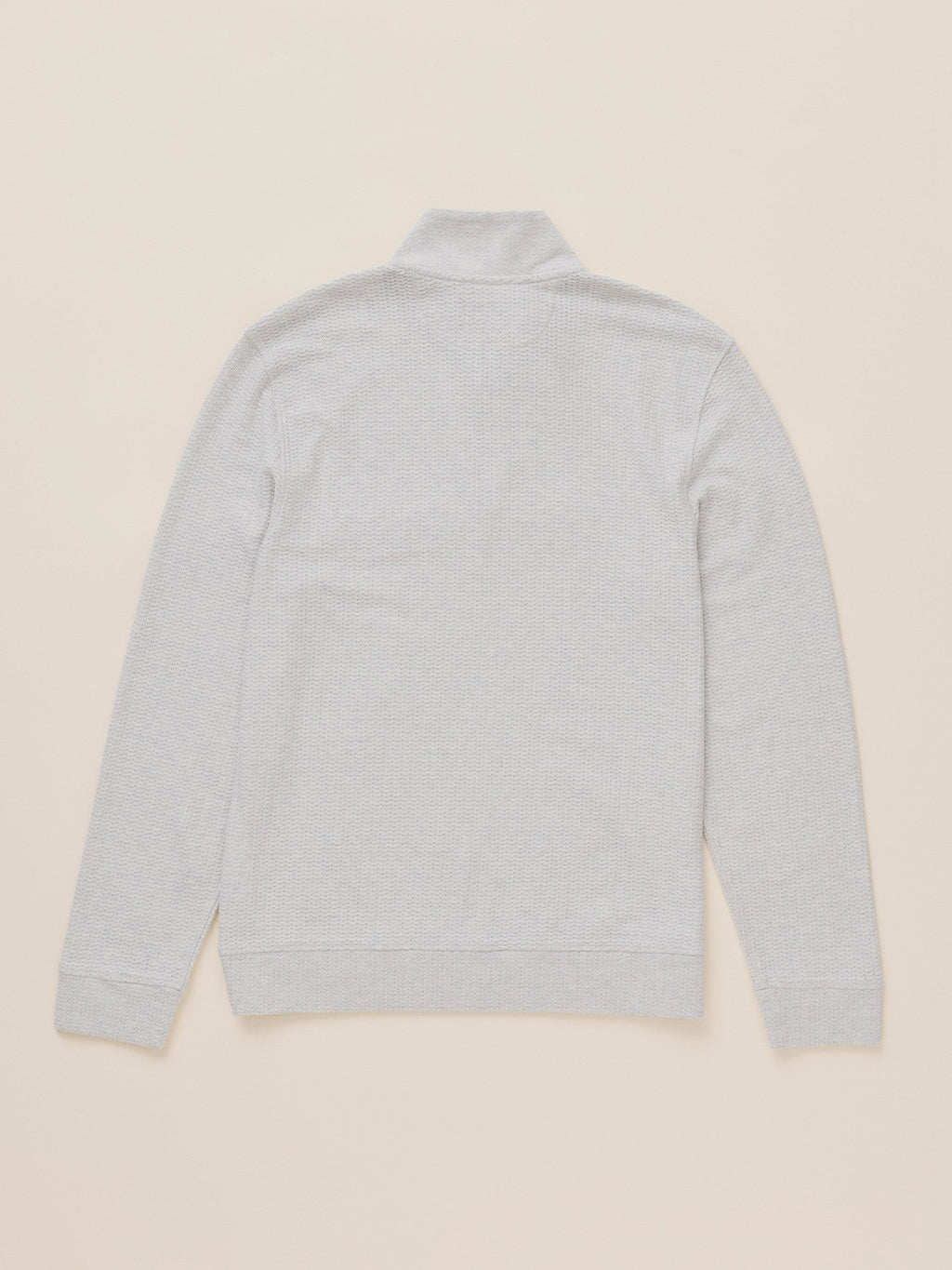 Textured Knit Quarter Zip - Snow Grey Heather