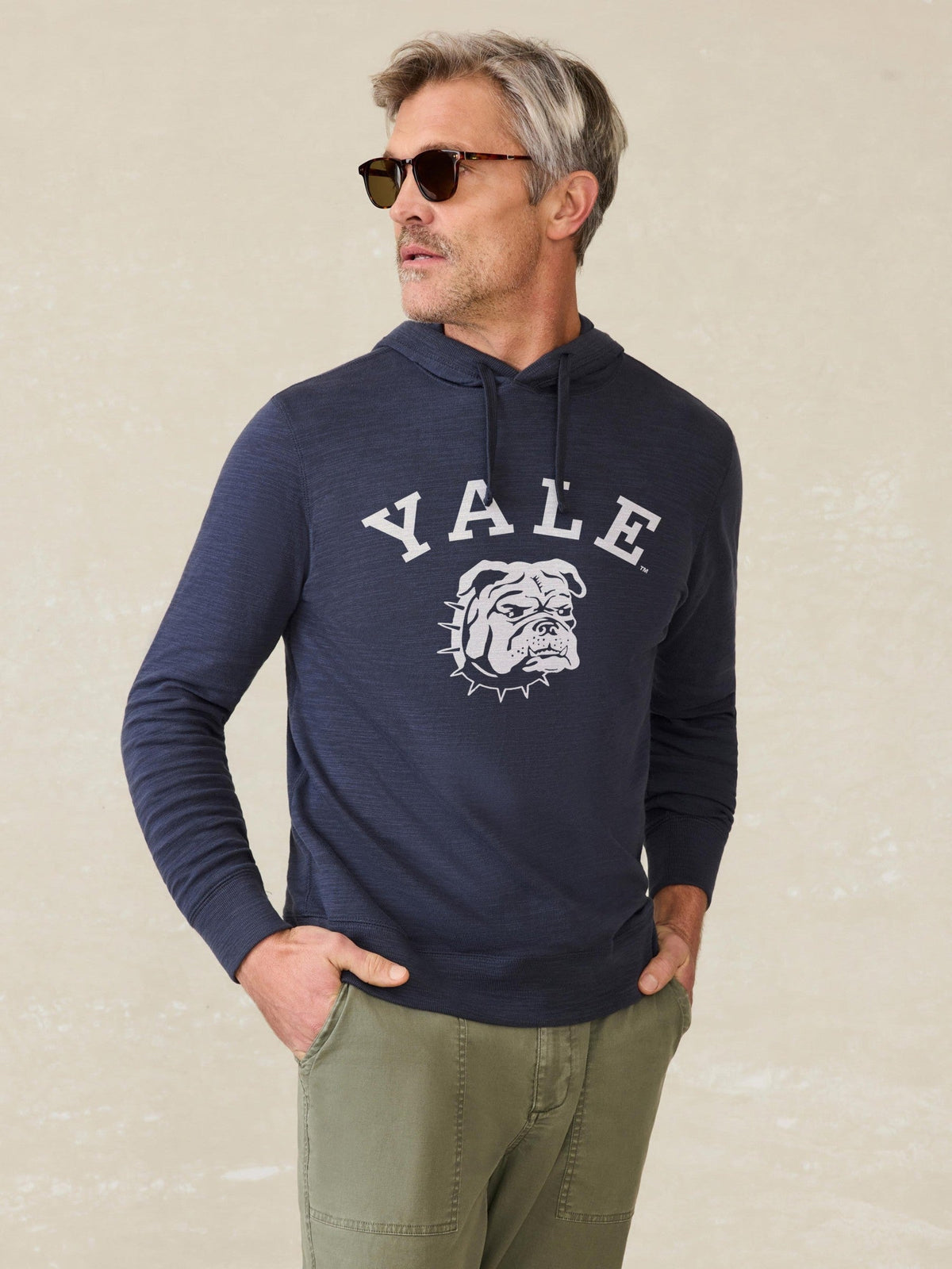Yale Sunwashed Slub Hoodie - Blue Nights