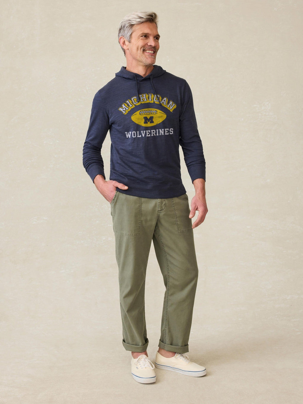 University of Michigan Sunwashed Organic Hoodie - Blue Nights