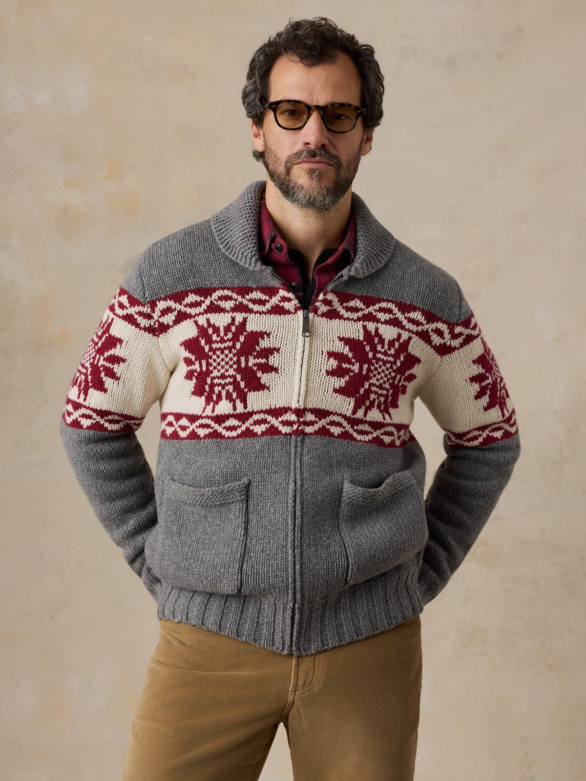 Winter Zip Cardigan - Cranberry Peak Snowfall