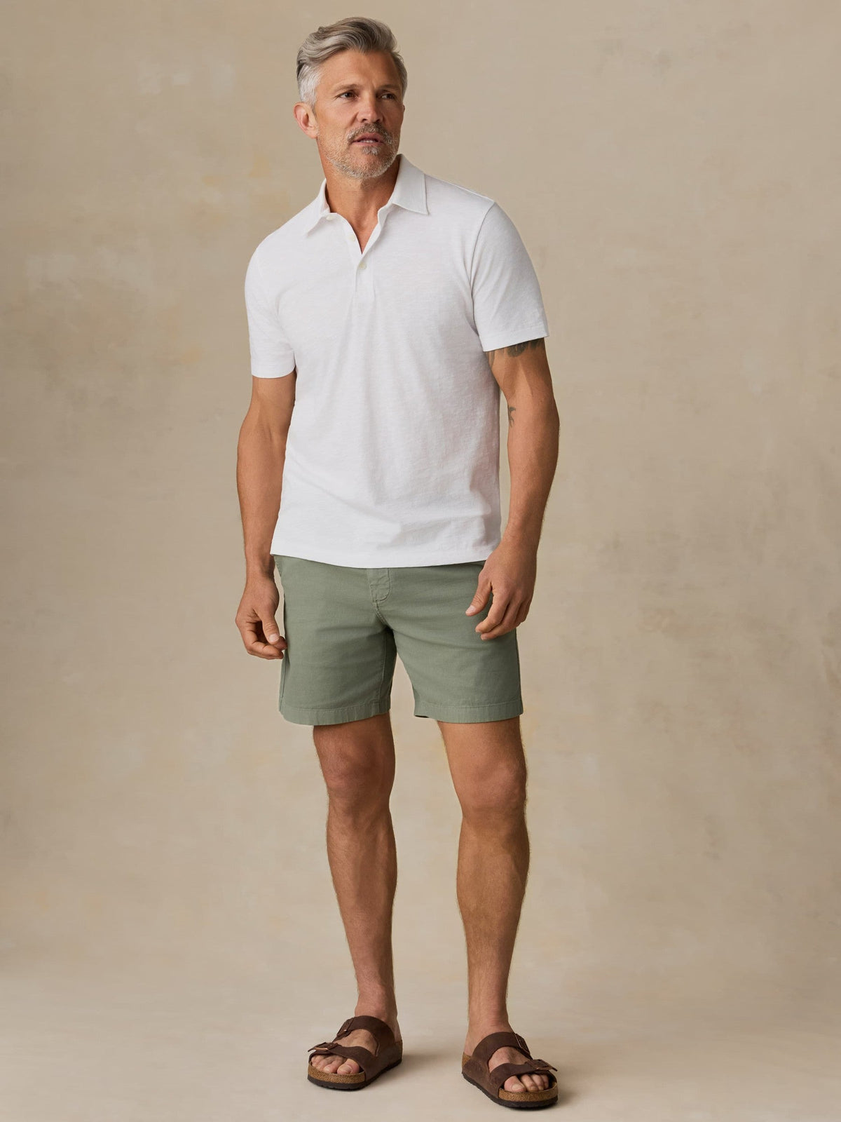 Sunwashed Tee Polo - White