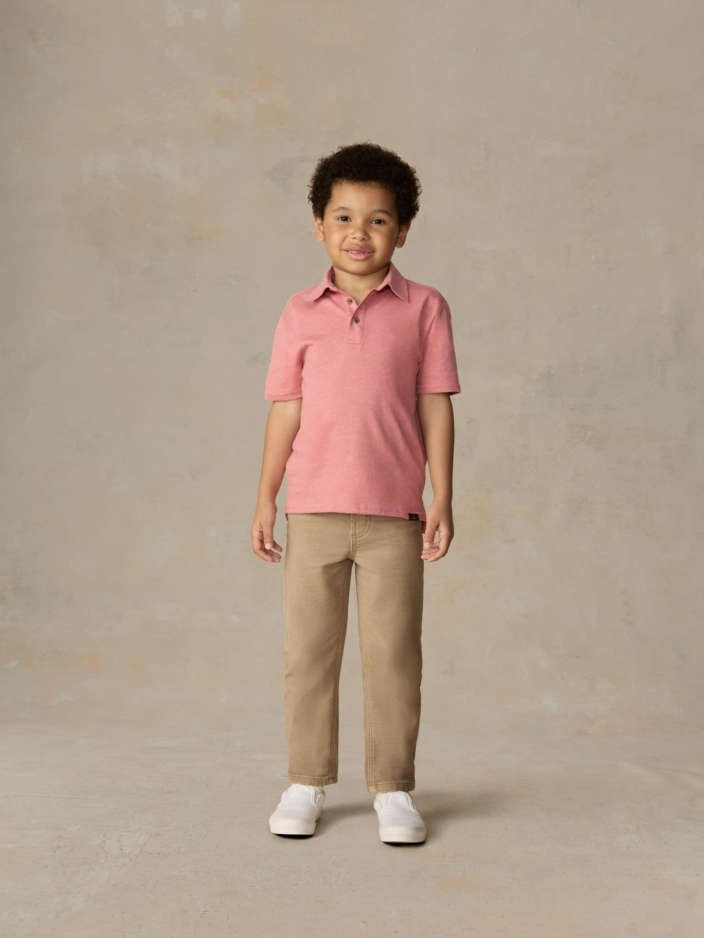 Little Kids Sunwashed Tee Polo - Faded Flag
