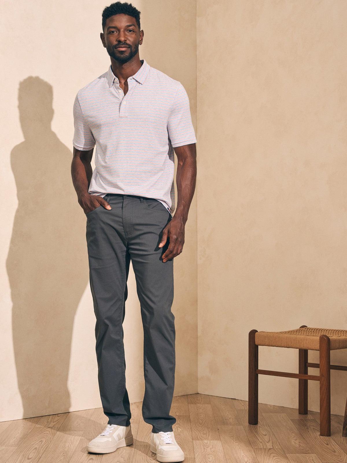 Short-Sleeve Movement Polo - Horizon Line Stripe