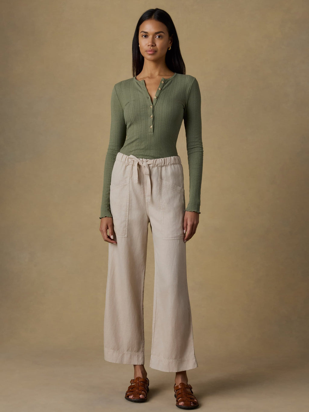 Topanga Drape Ankle Pant - Wheaten