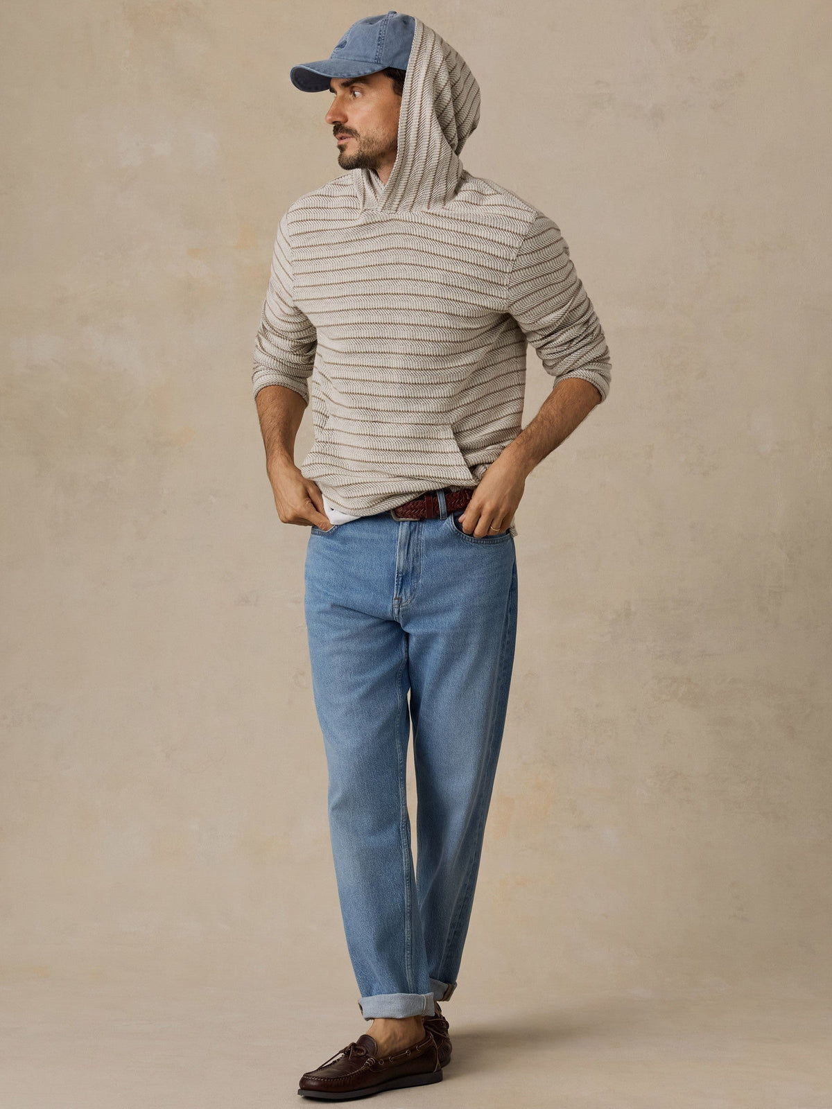 Whitewater Hoodie - Stone Brown Stripe