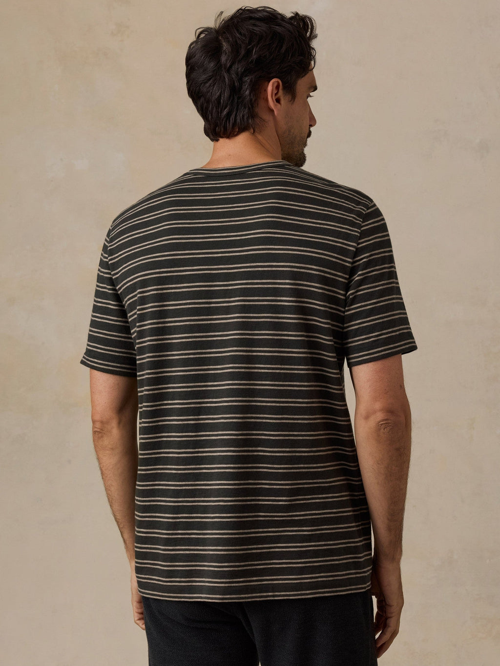 Sunwashed Regenerative Tee - Black Sands Stripe