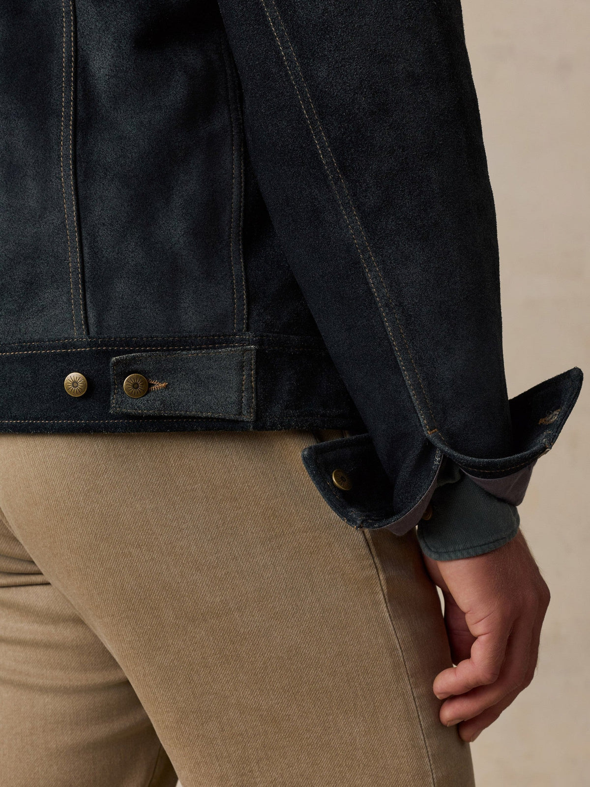 Suede Trucker - Midnight Azure