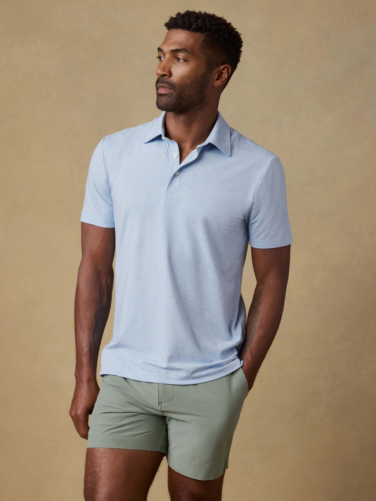 Short-Sleeve Movement Polo - Cardiff Blue Heather