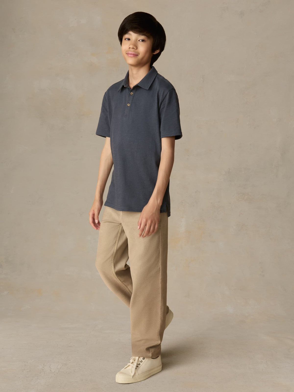 Big Kids Sunwashed Tee Polo - Dune Navy