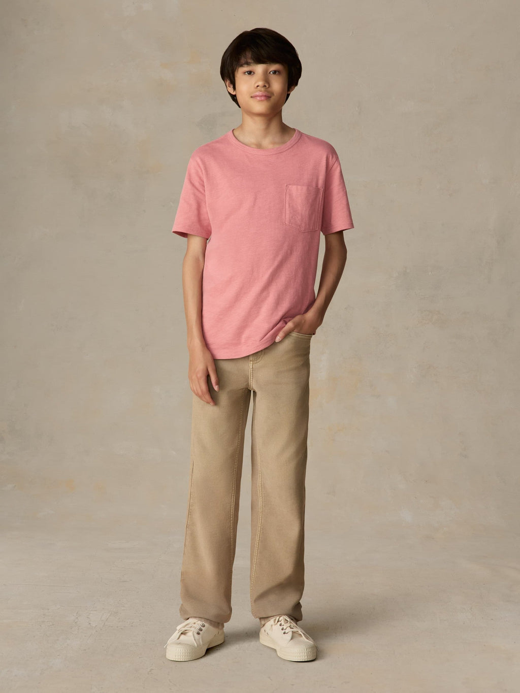 Big Kids Sunwashed Regenerative Pocket Tee - Faded Flag