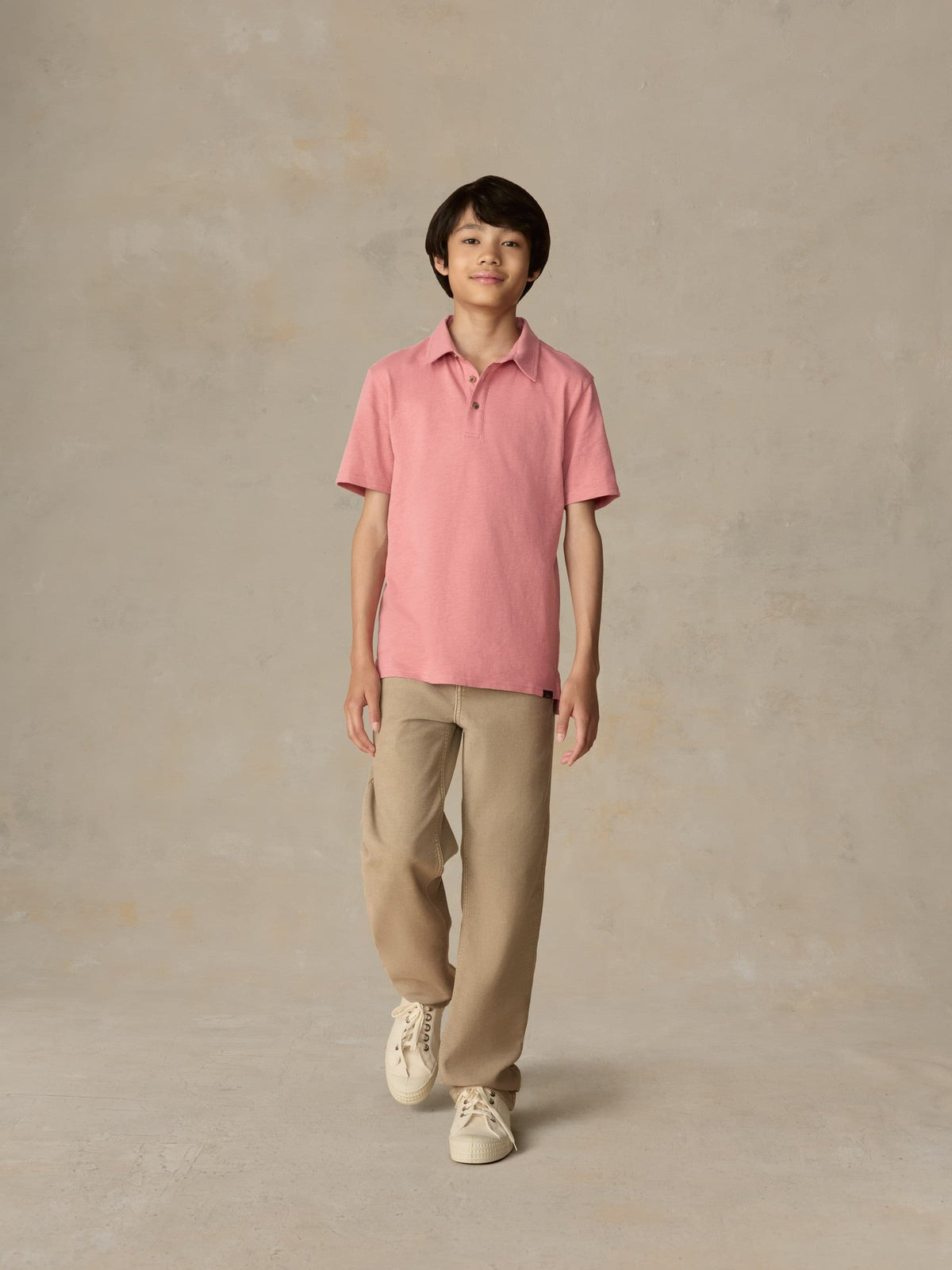 Big Kids Sunwashed Tee Polo - Faded Flag