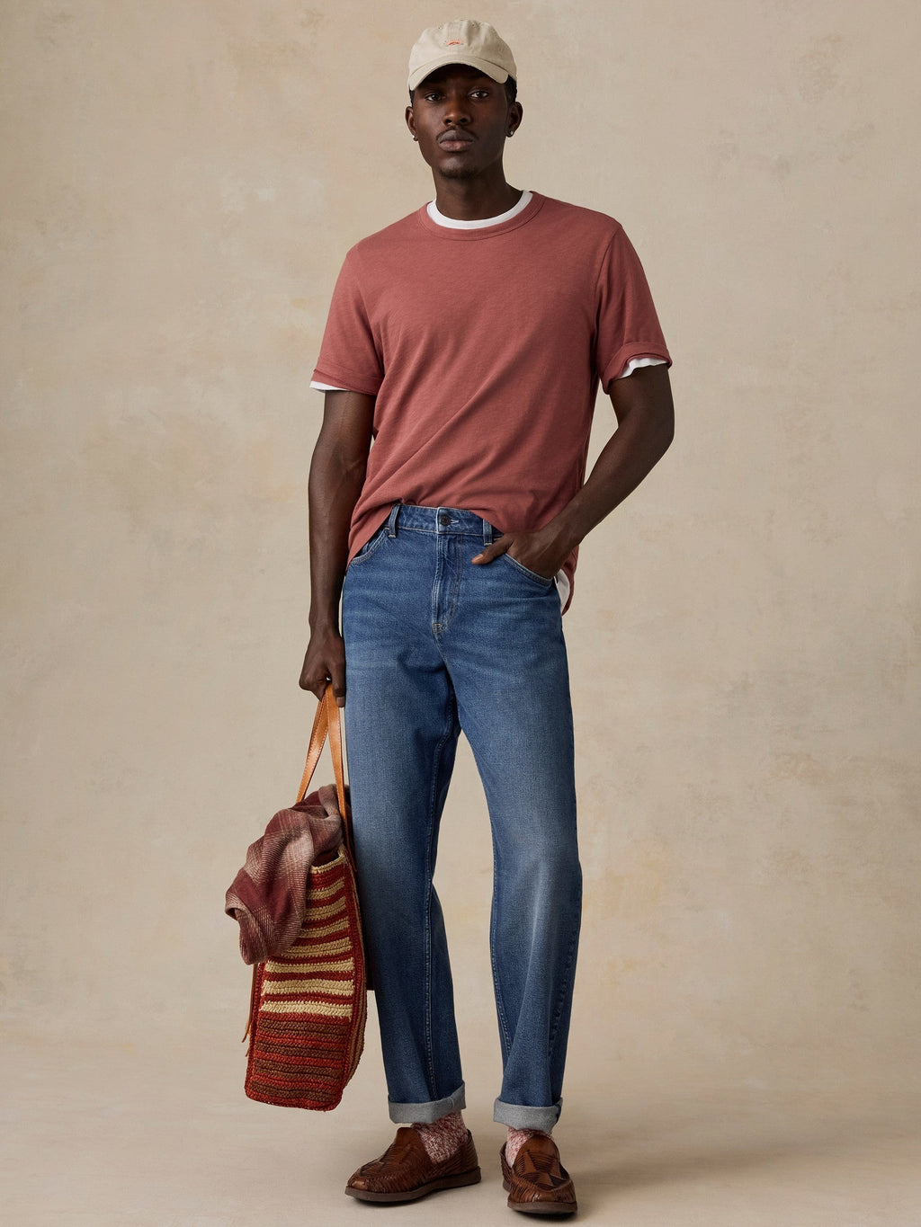 Sunwashed Regenerative Tee - Sunset Red