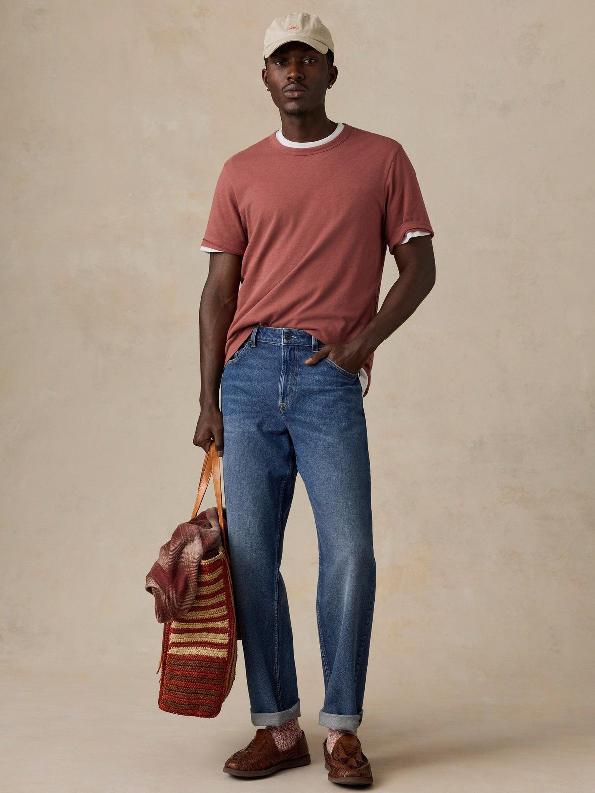Sunwashed Regenerative Tee - Sunset Red