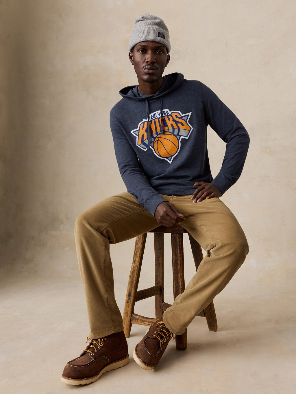 NY Knicks Sunwashed Organic Hoodie - Blue Nights
