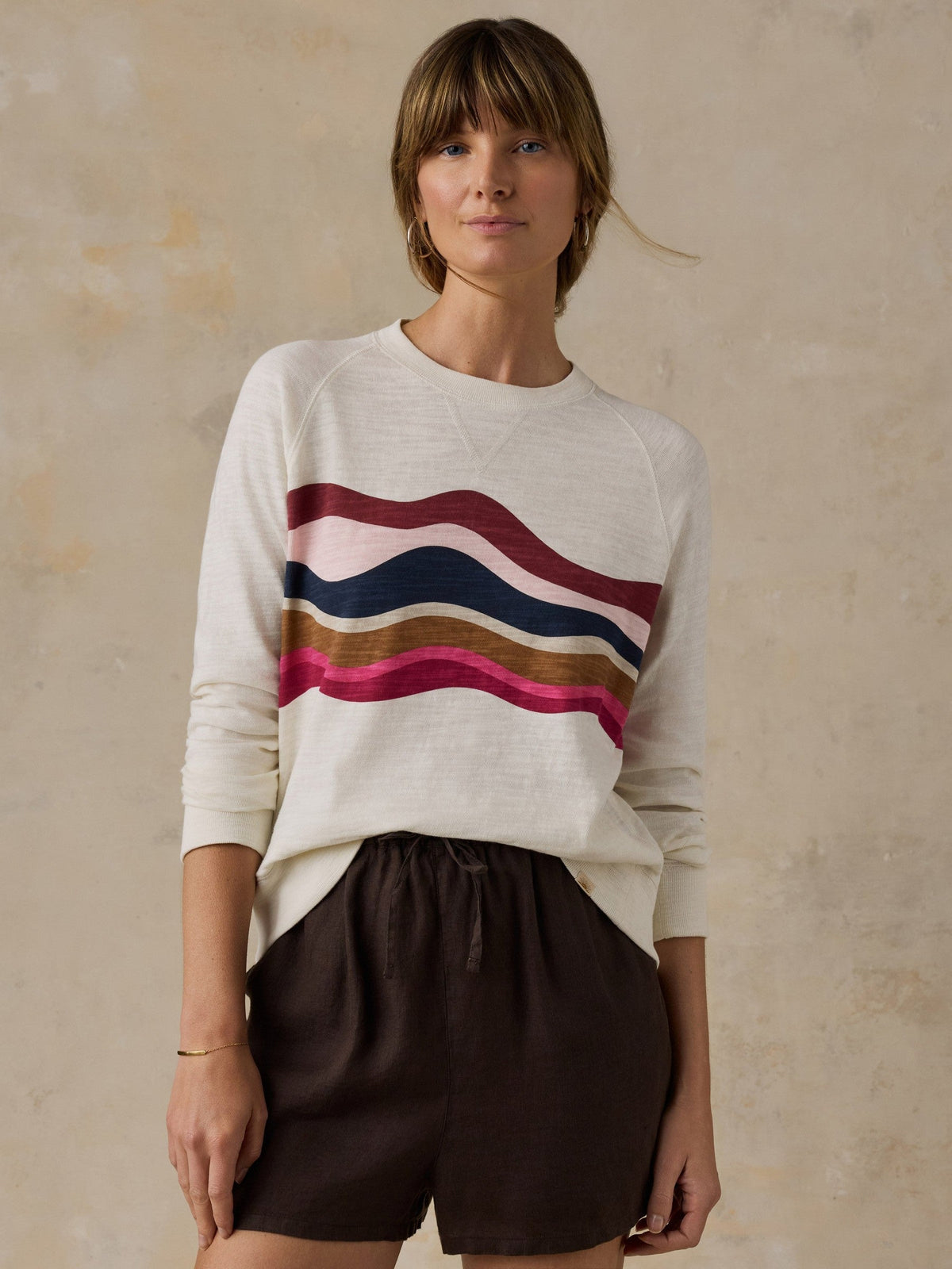Sunwashed Organic Crewneck - Vintage Waves