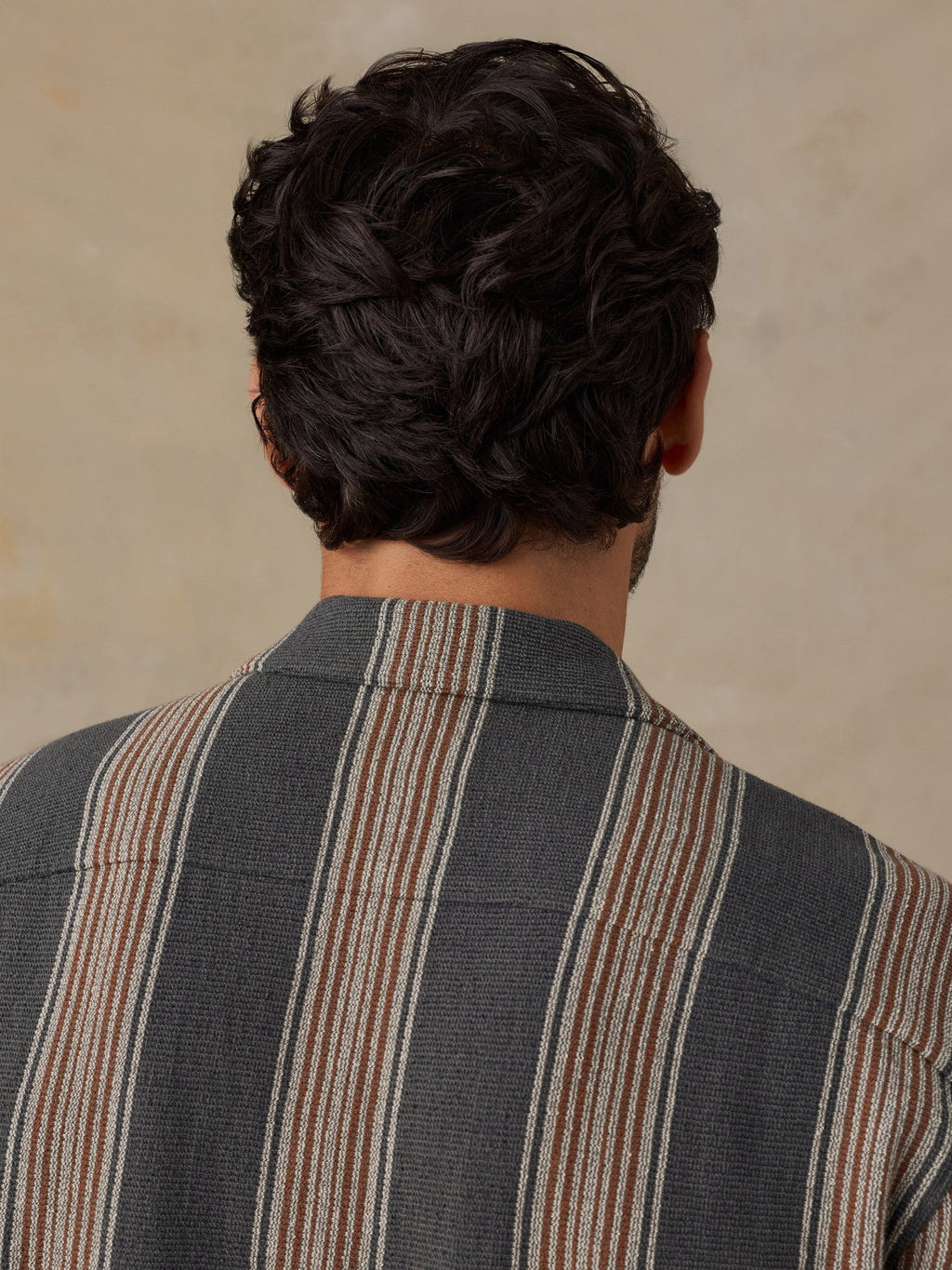 Short-Sleeve Oasis Camp Shirt - Charcoal Rust Stripe