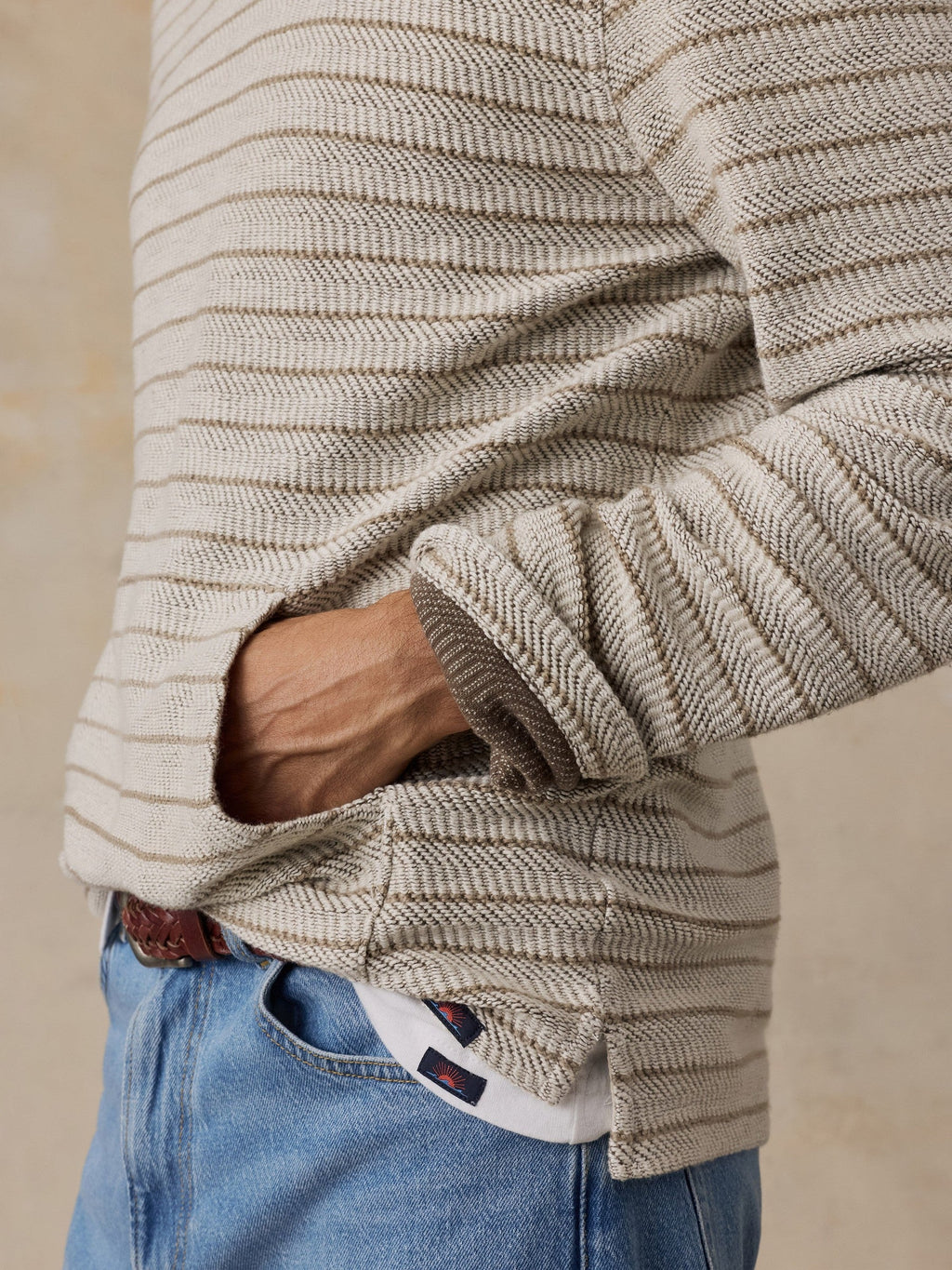 Whitewater Hoodie - Stone Brown Stripe