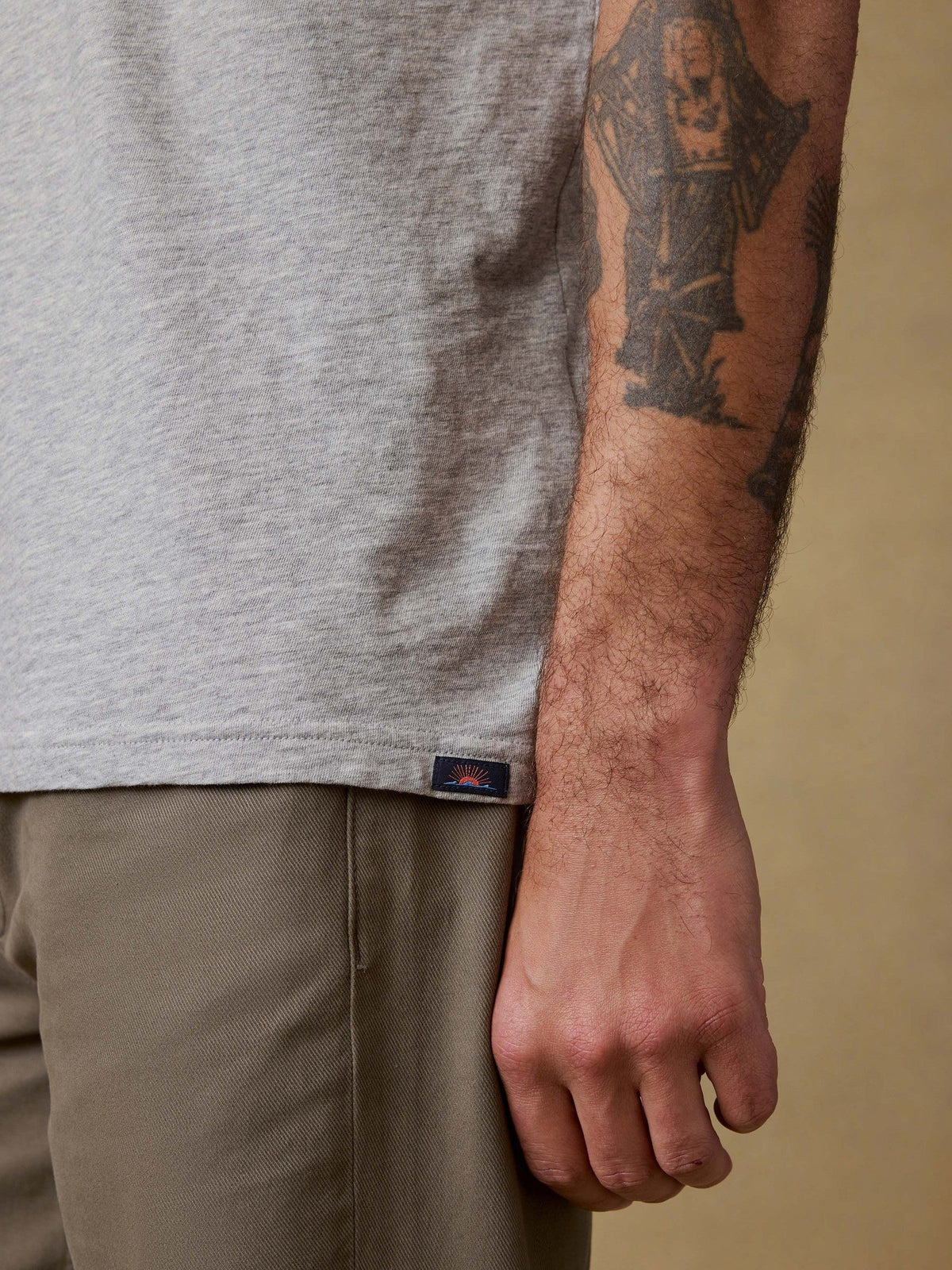 Sunwashed Regenerative Pocket Tee - Granite Heather