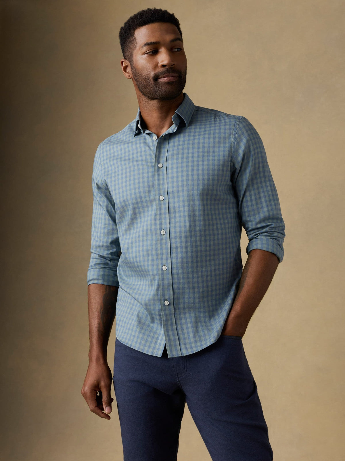 The Movement Shirt - Sage Marine Gingham
