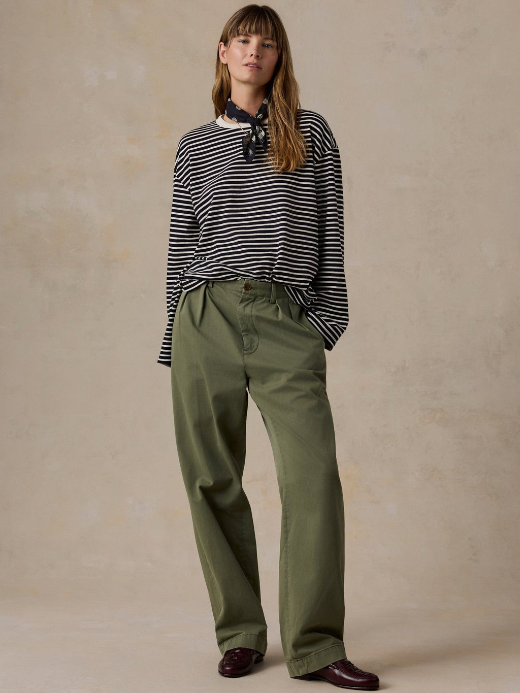 Sunwashed Long-Sleeve Retro Tee - Inkwell Stripe