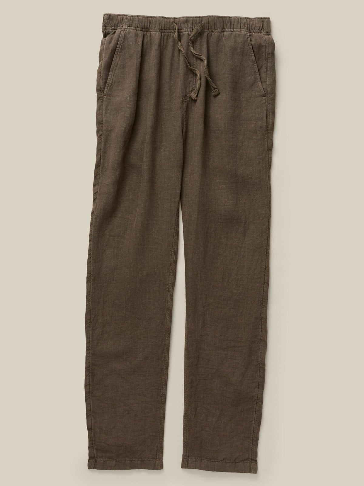 Linen Drawstring Pant - Dark Palm