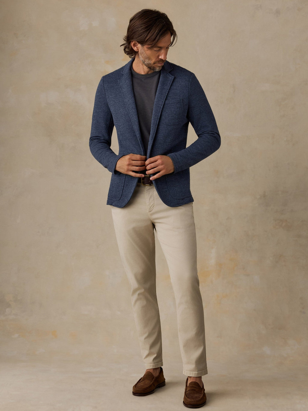 Inlet Knit Blazer - Deep Navy Melange