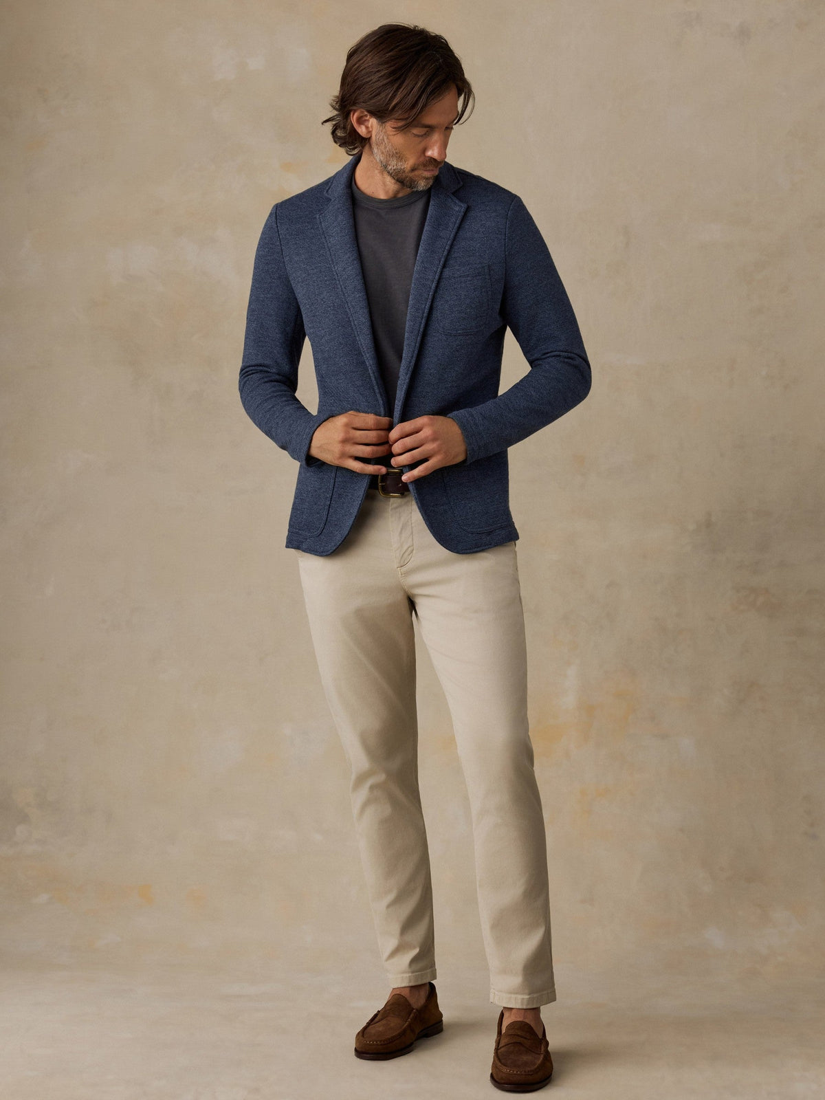 Inlet Knit Blazer - Deep Navy Melange