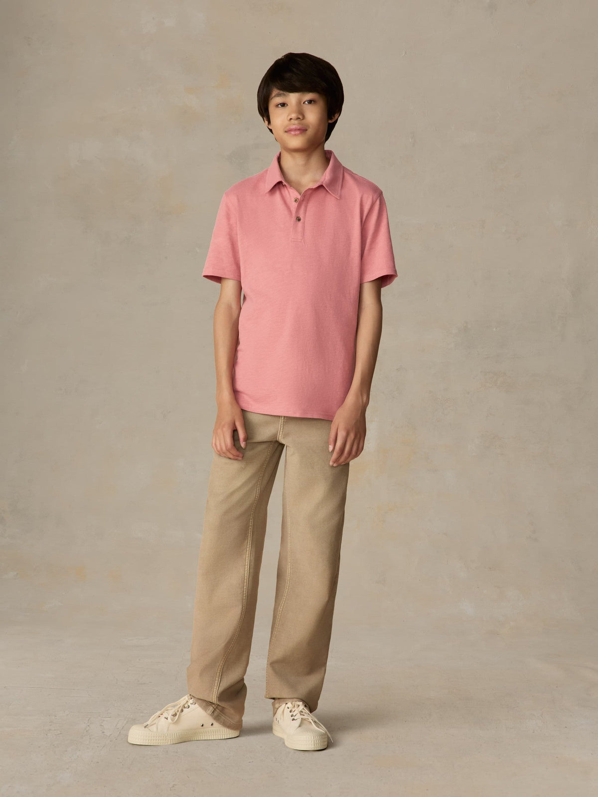 Big Kids Sunwashed Tee Polo - Faded Flag