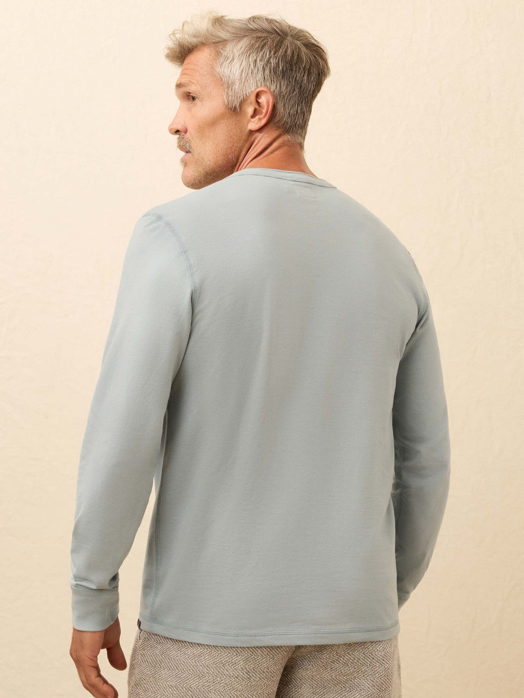 Long-Sleeve Waffle Henley - Alaskan Blue