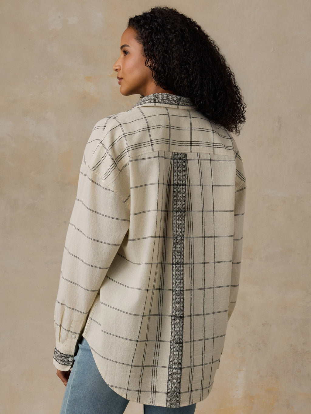 Textured Cotton Relaxed Shirt - Salt Stone