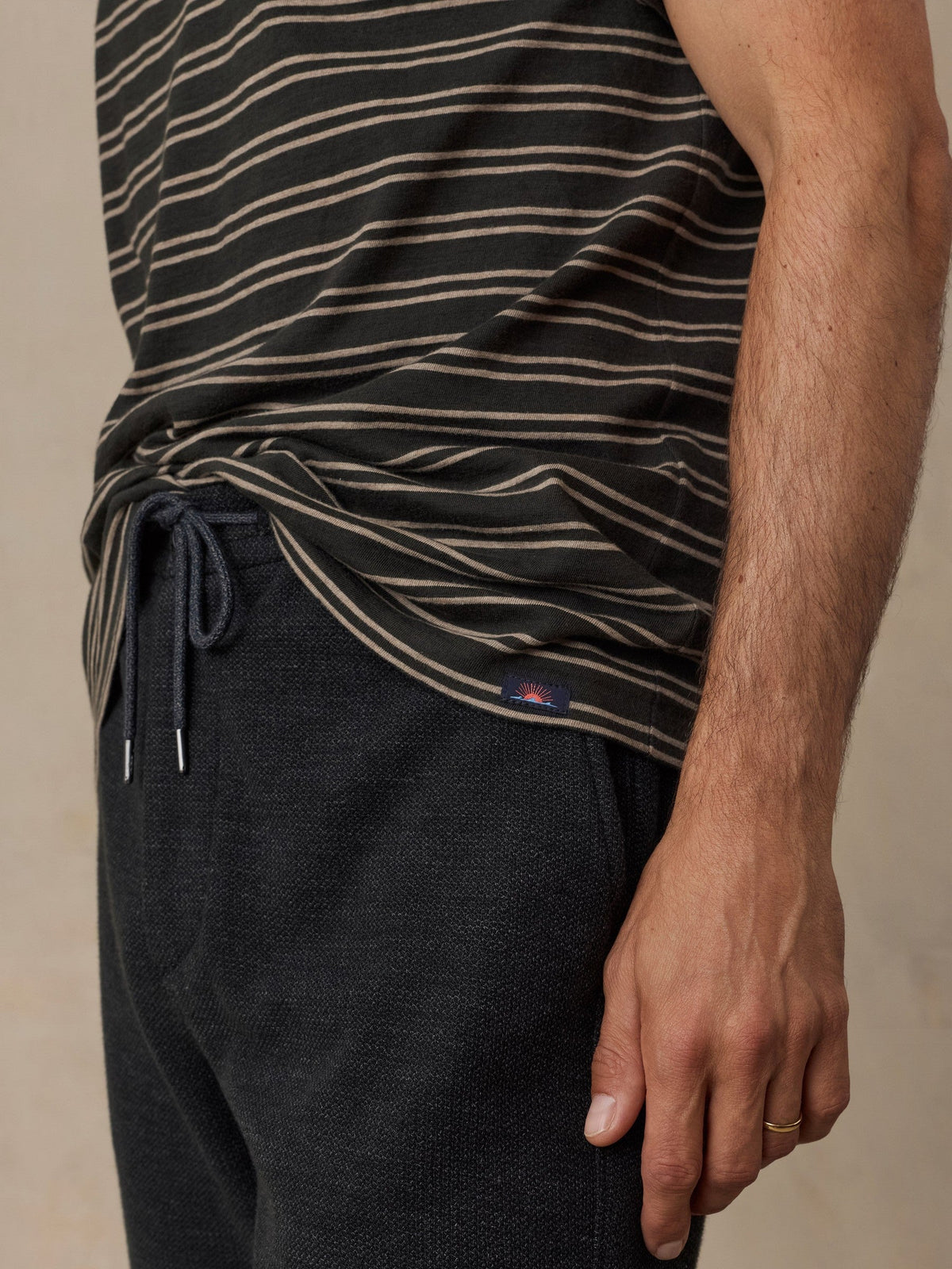 Sunwashed Regenerative Tee - Black Sands Stripe