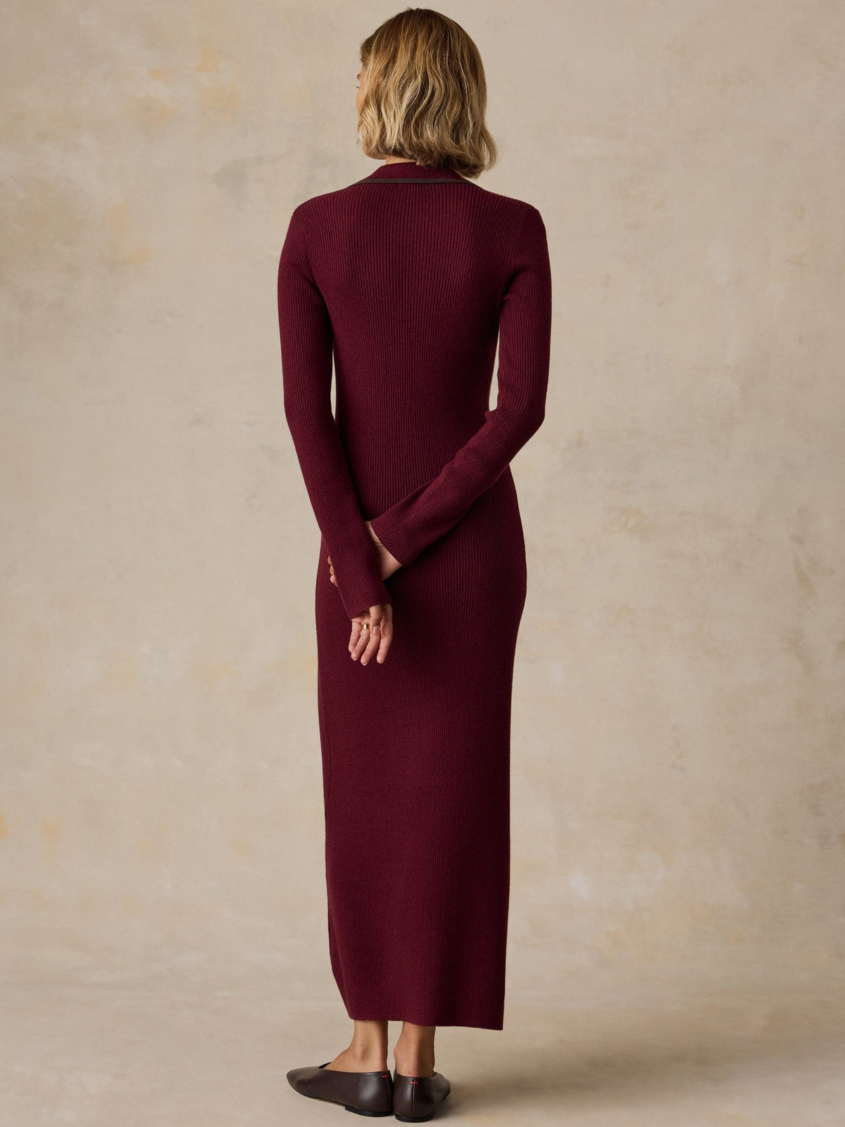 Throwback Sweater Dress - Merlot