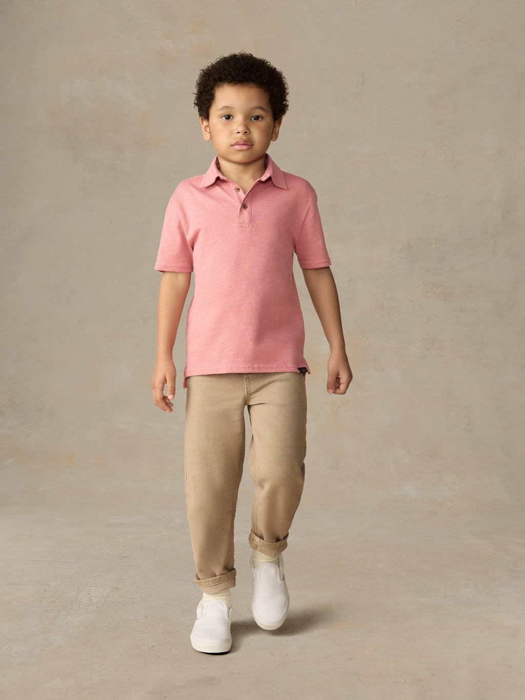 Little Kids Sunwashed Tee Polo - Faded Flag