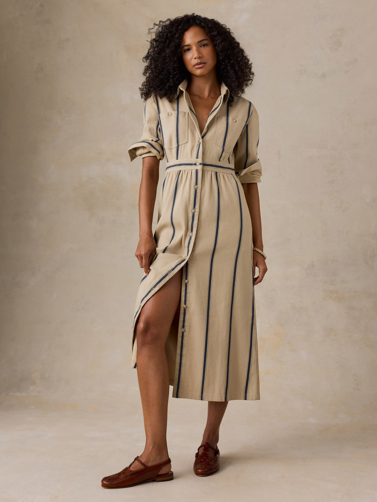 Tideweave Shirtdress - Saddle Ridge Stripe