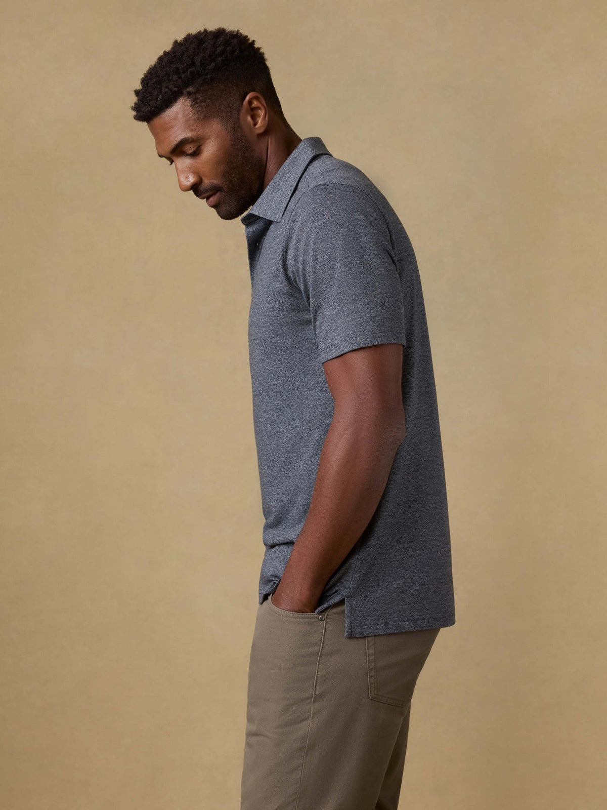 Short-Sleeve Movement Pique Polo - Dusty Iron Heather