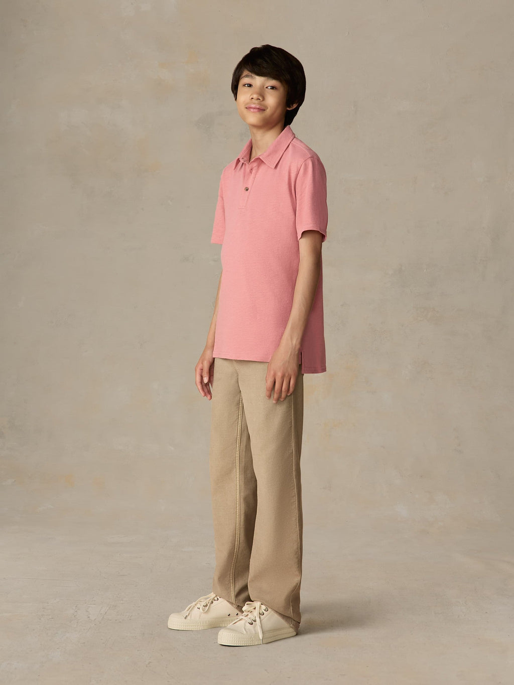 Big Kids Sunwashed Tee Polo - Faded Flag