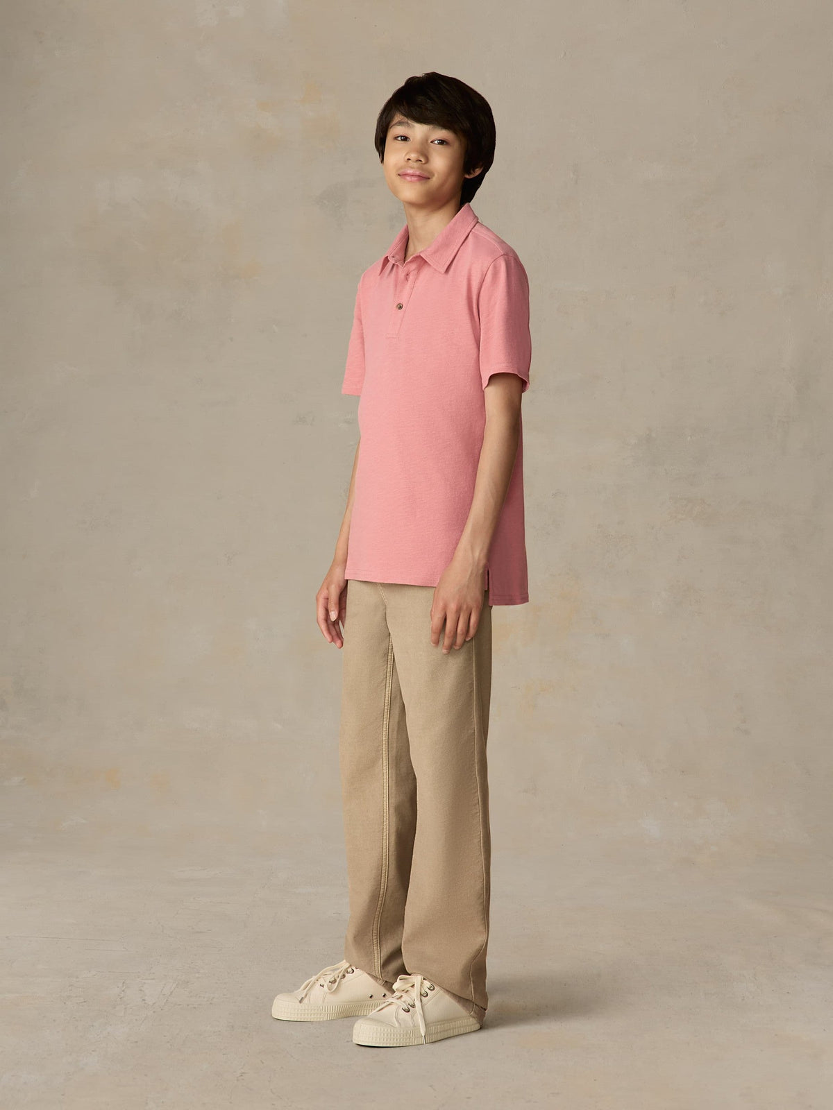 Big Kids Sunwashed Tee Polo - Faded Flag