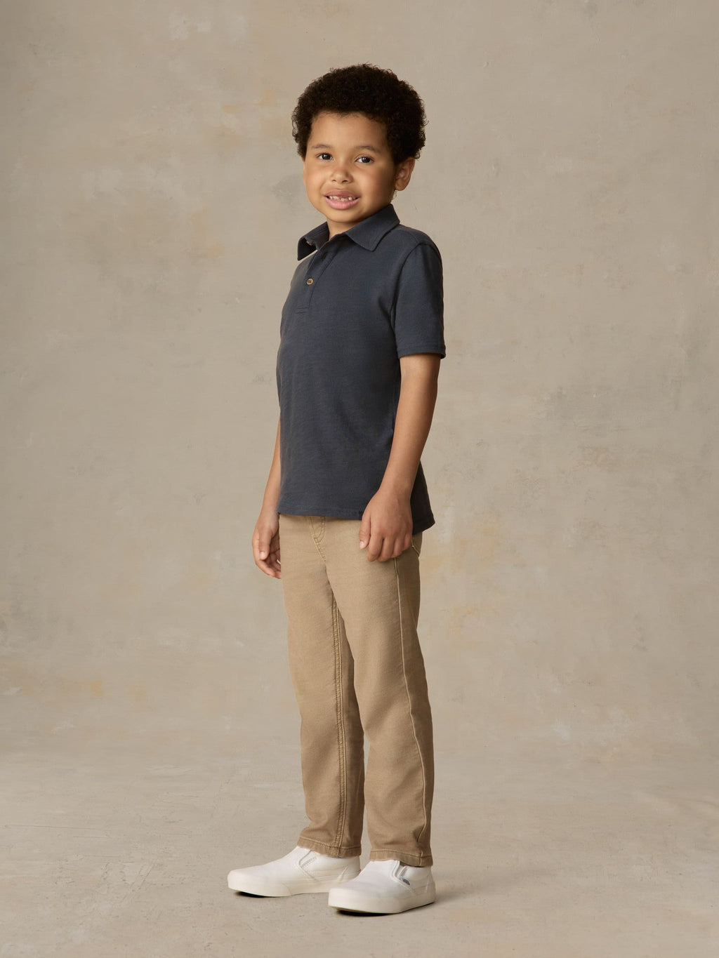Little Kids Sunwashed Tee Polo - Dune Navy