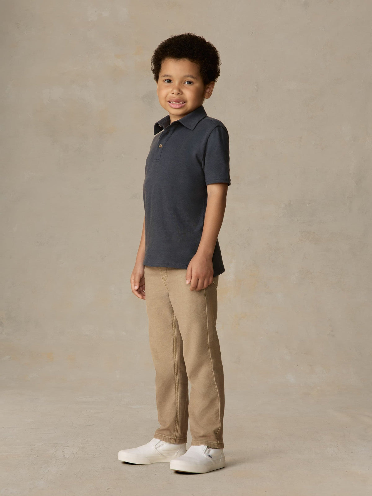 Little Kids Sunwashed Tee Polo - Dune Navy